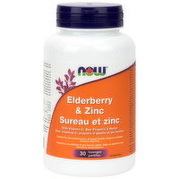 Now - Elderberry and Zinc Lozenges, 30 Each