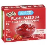 Simply Delish - Plant-Based Strawberry Jel Dessert, Sugar Free, 20 Gram