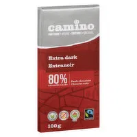 Camino - Extra Dark Chocolate Bar 80% Cacao