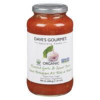 Dave's Gourmet - Organic Roasted Garlic & Sweet Basil Pasta Sauce, 709 Millilitre