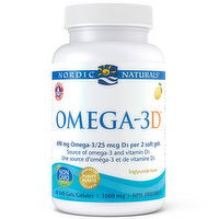 Nordic Naturals - Omega 3D Lemon, 60 Each