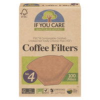 If You Care - Coffee Filter Unbleached #4, 100 Each