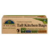 If You Care - Compostable Tall Kitchen Bags 13 Gallons, 12 Each