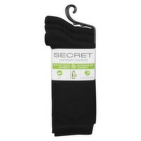 Secret - 3-Pack Black Fashion Crew Socks, 1 Each