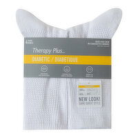 Therapy Plus - Men's Diabetic Half Crew Socks, White 4 Pairs Size 10-13, 1 Each