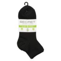 Secret - Black Ribbed Ankle Socks, 1 Each