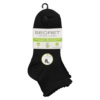 Secret - Black Quarter Scallop Top Socks, 1 Each