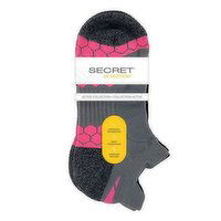 Secret - In Motion No Show Socks Double Tab Pink, 3 Each