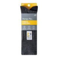 Therapy Plus - Men's Diabetic Dress Rib Crew Socks, Black/Charcoal, Size 7-12 - 2 Pairs, 1 Each