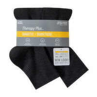 Therapy Plus - Women's Non binding Quarter Socks, Black   Size 6-10, 4 Pairs, 1 Each