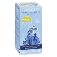 Natracare - Organic Cotton Tampons Regular, 16 Each