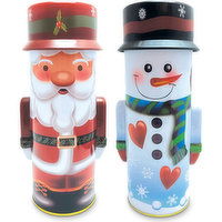 Fantastik Season - Christmas Charactre Tin Cannister, Santa or Snowmen, 1 Each