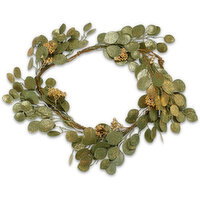 60In - Metal Gold Leaf Berry Garland, 1 Each