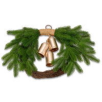 22In - Wreath with Champagne Gold Bells, 1 Each