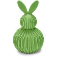 Easter - 9.1In Flocked Ceramic Green Bunny, 1 Each