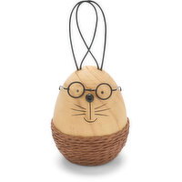 Easter - Wood Bunny Decor With Glasses, 5.7 Inch, 1 Each
