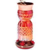 Glass - Pink Hummingbird Feeder 10.4In, 1 Each