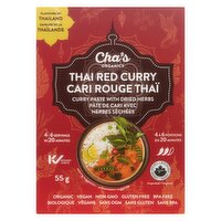 Cha's Organic - Thai Red Curry Paste With Dried Herbs Organic, 55 Gram