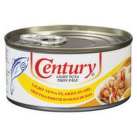 Century - Flaked Light Tuna In Water/Soya Oil, 180 Gram