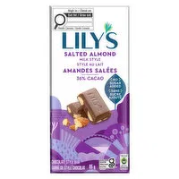 Lily's - Chocolate Bar - Salted Almond Milk Chocolate Style, 85 Gram