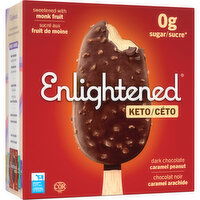 Enlightened - Keto Caramel Dark Chocolate Peanut Ice Cream Bars, 4 Each