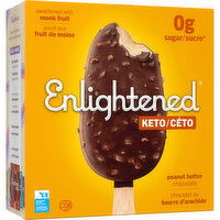 Enlightened - Keto Chocolate Peanut Butter Ice Cream Bars, 4 Each