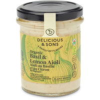 Delicious & Sons - Basil Lemon Alioli Organic, 180 Gram