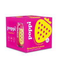 Poppi - Soda Strawberry Lemon, 4 Each