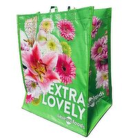 Lovely - Bag Reusable - With large colourful flowers, 1 Each