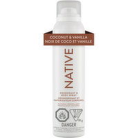 Native - Aerosol-Free Spray Deodorant, Coconut & Vanilla, 99 Gram