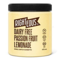 Righteous - Dairy Free Passion Fruit Lemonade Sorbetto, 473 Millilitre