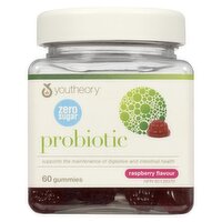 Youtheory - Probiotic Zero Sugar Gummy, Raspberry Flavour, 60 Each