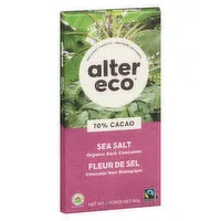 Alter Eco - Dark Organic Chocolate Sea Salt, 80 Gram