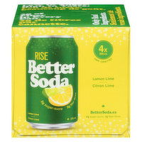 Rise Better Soda - Lemon Lime, 4 Each