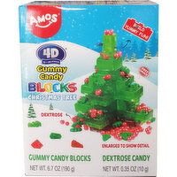 AMOS - 4D Gummy Candy Blocks Christmas Tree, 190 Gram