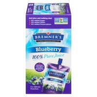 Bremner's - Blueberry Juice Pouch, 4 Each