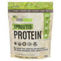 IRON VEGAN - Sprouted Protein Powder French Vanilla, 500 Gram