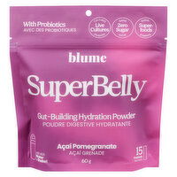 Blume - SuperBelly Acai Pomegranate Gut Building Hydration Powder, 15 Pouches, 60 Gram