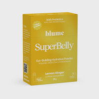 Blume - SuperBelly Gut-Building Hydration Packets, Lemon Ginger - 7 Pack, 28 Gram