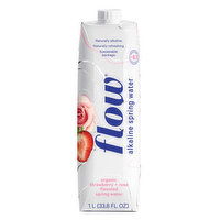 Flow Water - Alkaline Spring Water Strawberry & Rose, 1 Litre