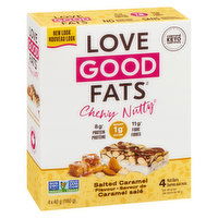 LOVE GOOD FATS - Chewy Nutty Bar Salted Caramel, 4 Each