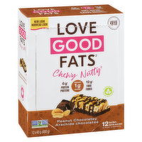 LOVE GOOD FATS - Bar Chewy Nutty Peanuty Chocolately, 12 Each