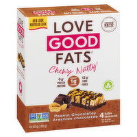 LOVE GOOD FATS - Chewy Nutty Bar Peanut Chocolatey, 4 Each