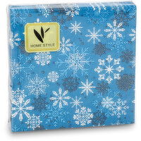 Homestyle - Cocktail Napkins, Snowflakes - 20 Pack, 1 Each