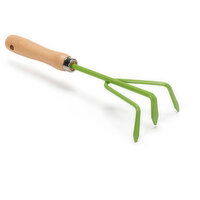 Green - Garden Rake Wood Handle 10In, 1 Each
