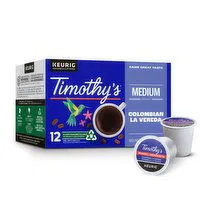 Timothy's - K-Cup Pods - Colombian La Vereda Medium Roast, 12 Each