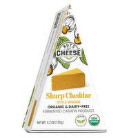 Nuts For Cheese - Sharp Cheddar Style Wedge Organic, 120 Gram