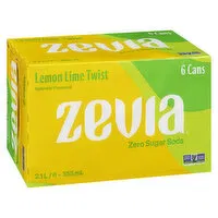 Zevia - Zero Sugar Soda, Lemon Lime Twist, 6 Each