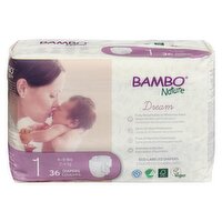Bambo Nature - Baby Diapers Size 1, 36 Each