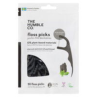 HumbleCo - Dental Floss Picks Charcoal, 50 Each